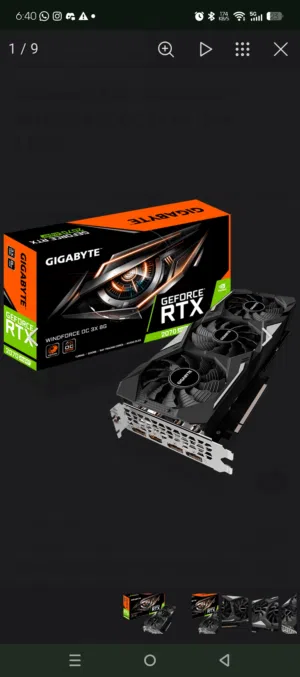 للبيع كرت 2070 super نسخة gigabyte  WINDFORCE