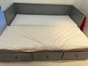 IKEA  grey Sofa-bed with double mattress