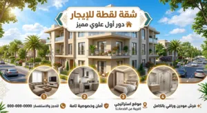 شقة مفروشة. للإيجار بالكامل تقع في الدور الأول علوي، وتتميز بتصميم واسع ومريح يلبي كافة احتياجاتك.