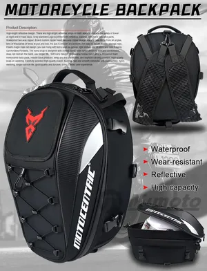 Motorcycle Rear Seat Tail Bag, Dual Use Backpack Waterproof