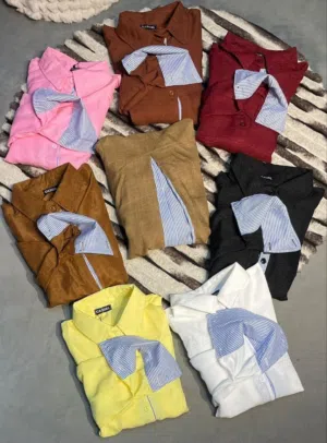 شيميز كلاسيك   الموديل شيميز ساده في مقلم