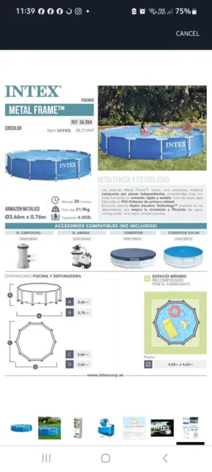 Brand Name: Intex Capacity: 6503 Liters