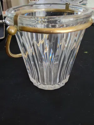 دلو (حافظة) ثلج كريستال بوكارات (Baccarat) فرنسي أصلي - قطعة أنتيك فاخرة للنوادر
