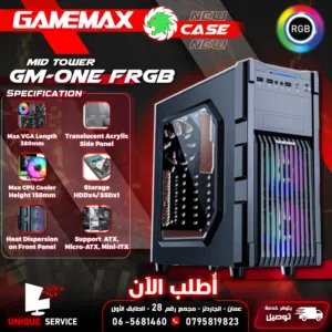 صناديق وأبراج / كيس جيمنغ جي أم ون من جيماكس مضيئ تصميم للحرارة GAMEMAX GM-ONE RGB BK Case Gaming