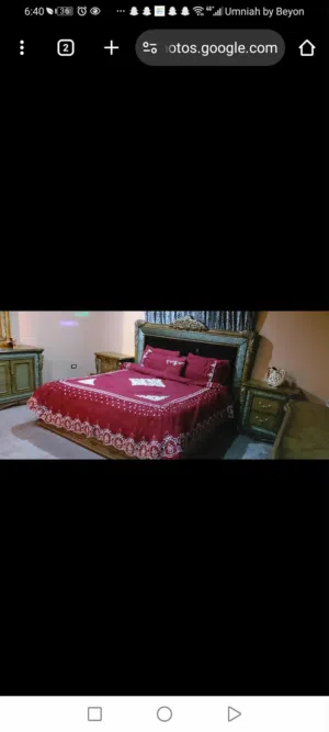 شرشف تخت 7 قطع فخم جدا شبه جديد لم يستخدم