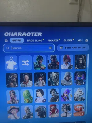 حساب فورت نايت  حساب من سيزون السابع  141 سكن 196 عصا 158 رقصه 2450 في بوكس