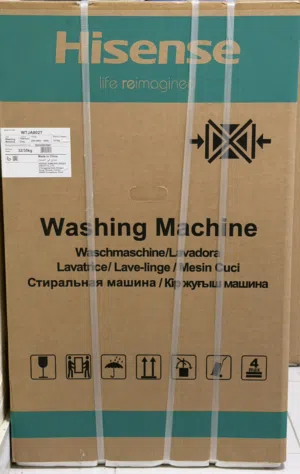 غسالة هايسينس 8kg جديدة غير مستخدمة ، للبيع بدواعي السفر
