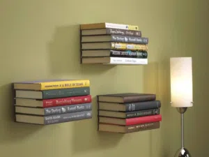 3 invisible book shelves