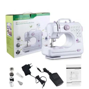 ماكينة الخياطة المنزلية متعددة الوظائف SM-505A كل ما تحتاجه للبدء فورًا تصميم مدمج وخفيف سهلة الحمل