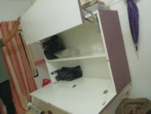 wall shelf cabinet two doors