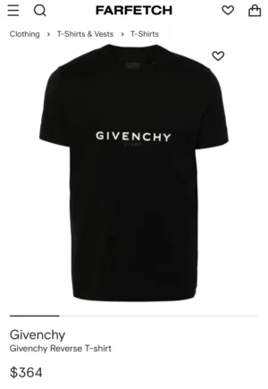 Authentic givenchy reverse logo t shirt
