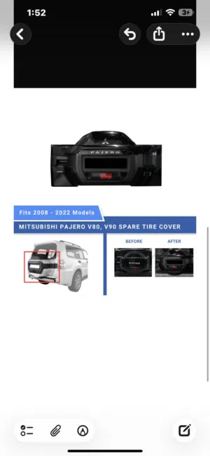 Mitsubishi Pajero V80/V90 Spare Tire Cover (2008-2022)