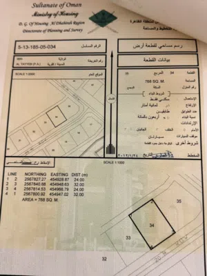 للبيع ارض سكنيه فى ولايه عبرى منطقه الطيب قريب الشارع المزدوج
