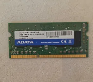ADATA 2 Gigabytes of DDR3 Desktop RAM (for laptops)  ذاكرة الوصول العشوائي من نوع DDR3 بسعة 2 جيجابا
