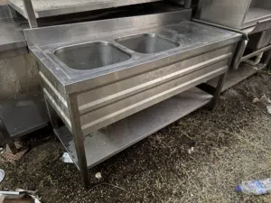 Steel sink double