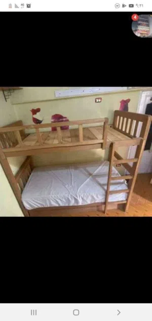 سرير خشب بملل والسلم والحاجز دورين فورى Furniture oh