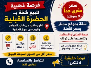 فرصة استثمار وسكن لن تتكرر بالحضرة القبلية
