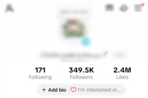 حساب تيك توك للبيع  349 الاف متابع  حساب تك توك