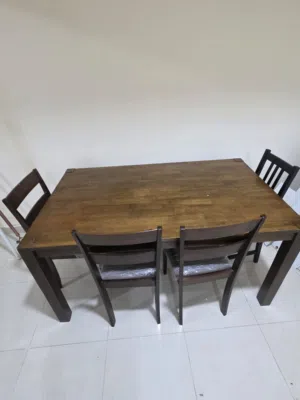 طولة طعام خشب زان قوى مع كراسي