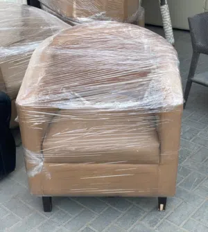 U-Shape Designed Single Sofa – Brown