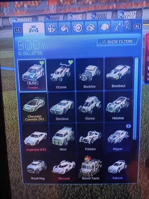 حساب ps يحتوي على 16 سكن بلعبة فورتنايت  و سيارة فنك بلاك في لعبة روكت ليق