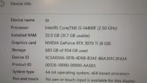 I5-14400f 3070ti ddr5. 32gb
