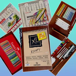 مجموعة أدوات رسم وتلوين احترافية متكاملة (بحالة ممتازة)