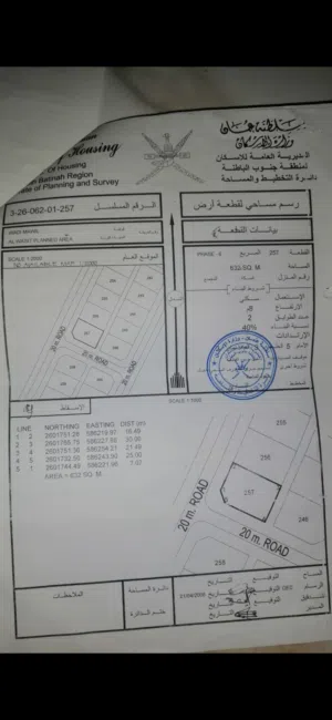 Residential Land for Sale in Al Batinah Wadi Al Ma'awal