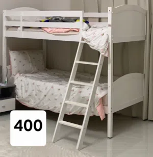 Bunk bed with mattress, side table and dressing table if all 500