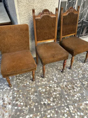 كراسي قماش خشب