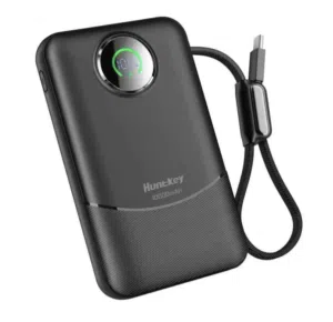 Huntkey PL03-10K 10000mAh Power Bank with Built-in USB-C Cable 22.5W -Black