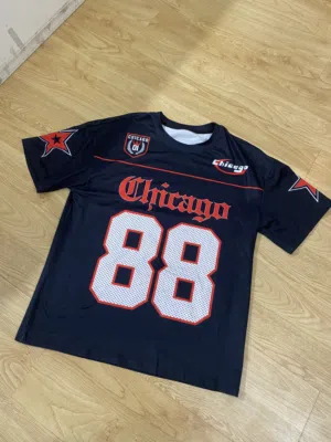 Aesthetic black Chicago T shirt