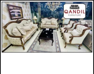 طقم صالون ضيوف 7 مقاعد زان .. كنب كلاسيك ..