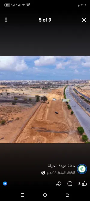 هكتارين للبيع في طريق المطار ( شارع المطبات)