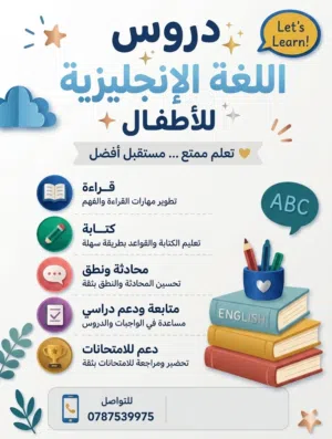 دروس خصوصية إنجليزي لجميع الأعمار والمراحل! مع الأستاذ سعيد السليحات .