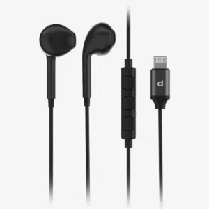 سماعات رأس ستيريو من باورولوجي مع منفذ Lightning معتمد من Apple - 1.2 متر - أسود