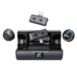 Jmary Wireless Two Microphone for Mobile for iPhone & Type-C ميكروفون لاسلكي مزدوج للأيفون وType-C