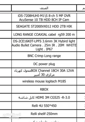 منظومة كاميرات متكاملة ثمانية من شركة hikvision