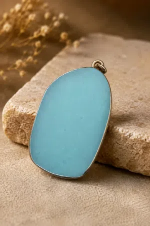 تعليقة حجر يشم أبيض طبيعي (Nephrite Jade)
