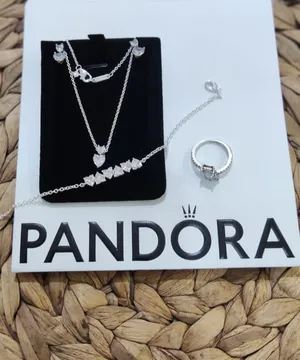 Pandora orginal jewellery set made of silver 925 ,4 pieces (necklace +earrings +bracelet +ring ) new