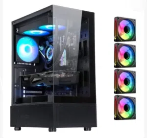كيس SAMA Neview 3321 ATX Mid Tower بزجاج مقسى مع 4 مراوح ARGB ومتحكم RGB وتبريد قوي وتصميم احترافي –