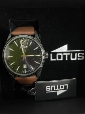 LOTUS MEN'S BLACK CHRONO LEATHER WATCH 18685/2