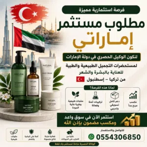 وكيل حصري لمنتجات تجميل طبيعيه وطبيه تركيا