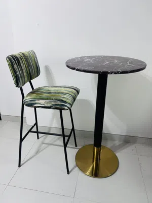 Elegant round marble top table and contemporary accent chairs for sale 30 OMR