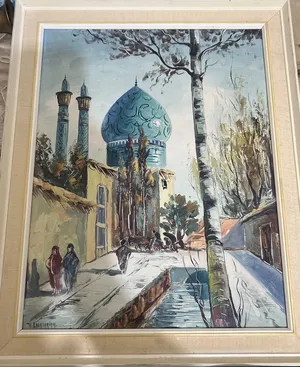 لوحة قديمه الرسام ايراني 1963