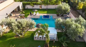 Private Villa Nathalie Marrakech surrounded by olive groves, mountains, and absolute tranquility