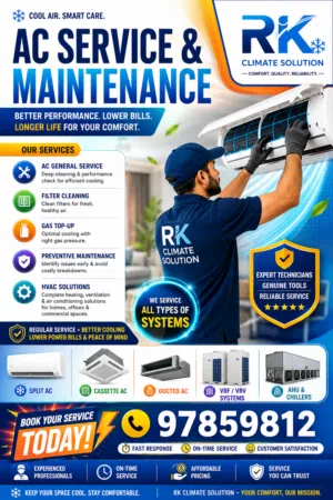 AC service and maintenance of split and HVAC