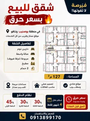 127 m2 2 Bedrooms Apartments for Sale in Benghazi Bossneb