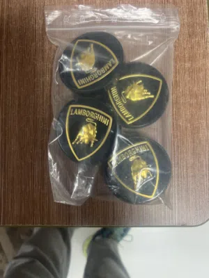 Lamborghini 470.601.147 OEM Center Wheel Hub Cap Rim Dust Cover Black Gold F0518