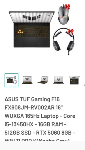 لابتوب asus f16 tuf gaming